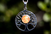 Opal Tree of Life Pendant with Cremation Ashes